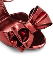 ALDO Tinsletta Mirror Metallic Bow Dress Sandals