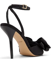 ALDO Tinsletta Satin Ankle Strap Bow Dress Sandals