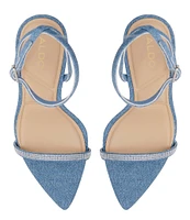 ALDO Tulipa Denim Rhinestone Strap Dress Sandals