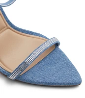 ALDO Tulipa Denim Rhinestone Strap Dress Sandals