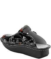 Alegria Classic Peace & Love Print Leather Clogs