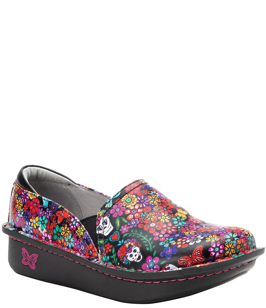 Alegria Debra Ofrenda Print Leather Clogs