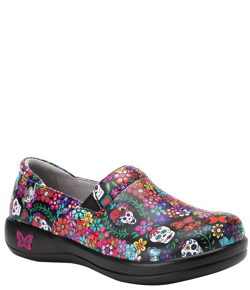 Alegria Keli Ofrenda Print Leather Clogs