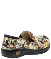 Alegria Keli Paws Up Print Leather Clogs