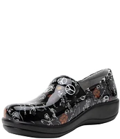 Alegria Keli Peace and Love Print Leather Clogs