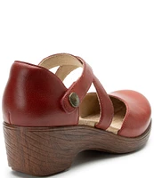 Alegria Savina Leather Ankle Strap Platform Clogs