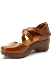 Alegria Savina Leather Ankle Strap Platform Clogs