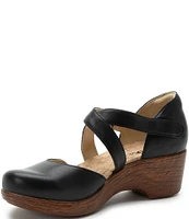 Alegria Savina Leather Ankle Strap Platform Clogs