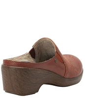 Alegria Serenti Western Stitched Leather Platform Clog Mules