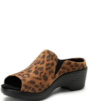 Alegria Shilaine Leopard Print Stretch Clog Slide Sandals