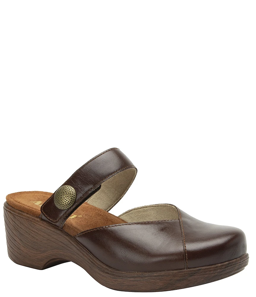 Alegria Sydni Leather Mary Jane Platform Clog Mules