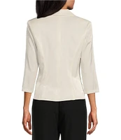 Alex Evenings 3/4 Sleeve Collar Neck Shimmer Satin Blouse