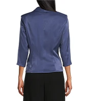 Alex Evenings 3/4 Sleeve Collar Neck Shimmer Satin Blouse