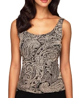 Alex Evenings Scoop Neck 3/4 Sleeve Glitter Printed Twinset