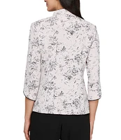 Alex Evenings 3/4 Sleeve Printed Jacquard Twinset