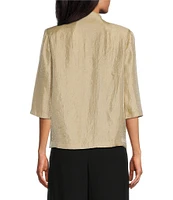 Alex Evenings 3/4 Sleeve V-Neck Asymmetric Overlay Hem Blouse