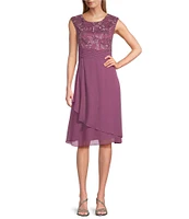 Alex Evenings Cap Sleeve Empire Waist Embroidered Midi Dress
