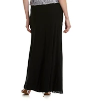 Alex Evenings Chiffon Ruffle Hem A-Line Maxi Skirt