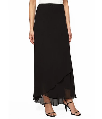 Alex Evenings Chiffon Tulip Hem Maxi Skirt