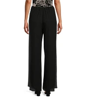 Alex Evenings Silky Chiffon Wide Leg Flowy Pants