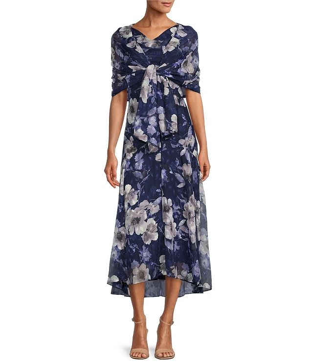 Compare Alex Evenings Cowl Neck Burnout Floral Print Sleeveless Midi Shawl Dress | Liberty Center Compare Alex Evenings Cowl Neck Burnout Floral Print Sleeveless Midi Shawl Dress | Liberty Center