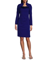 Alex Evenings Crepe 2-Piece Rosette Jacket Dress