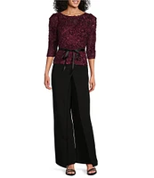 Alex Evenings Crepe Asymmetrical Skirt Overlay Wide Leg Pants