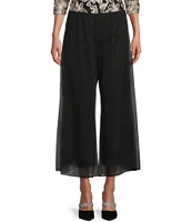 Alex Evenings Cropped Wide Leg Flowy Pants