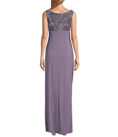 Alex Evenings Embroidered Floral Stretch Tulle Scoop Neck 3/4 Sleeve 2-Piece Jacket Dress