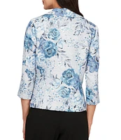 Alex Evenings Floral Print 3/4 Sleeve Twinset