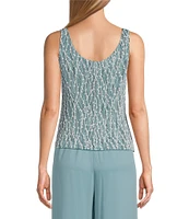 Alex Evenings Glitter Jersey Knit 3/4 Sleeve Mock Neck Twinset