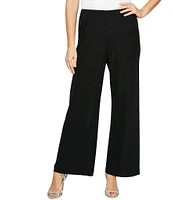 Alex Evenings Metallic Knit Wide Leg Pants