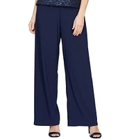 Alex Evenings Petite Size Matte Jersey Straight Leg Pants