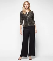 Alex Evenings Petite Size Silky Chiffon Pants