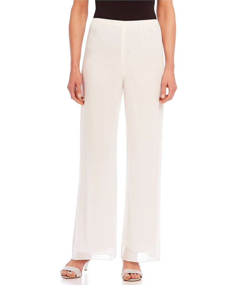 Alex Evenings Petite Size Chiffon Straight Leg Pants