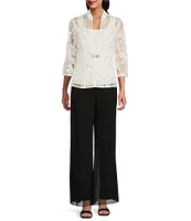 Alex Evenings Petite Size Embroidered Twinset