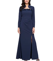 Alex Evenings Petite Size Flower Bolero Jacket Dress