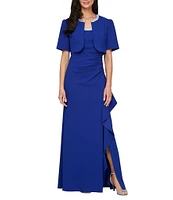 Alex Evenings Petite Size Long Crepe Jacket Dress