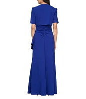 Alex Evenings Petite Size Long Crepe Jacket Dress