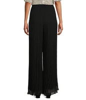 Alex Evenings Petite Size Pleated Chiffon Wide Leg Flowy Pants