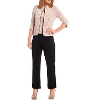 Alex Evenings Petite Size Solid Crepe Flat Front Slim Leg Pants