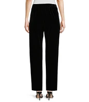 Alex Evenings Petite Size Stretch Velvet Slim Leg Pants