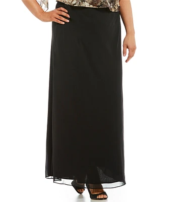 Alex Evenings Plus Size Chiffon Column A-Line Skirt