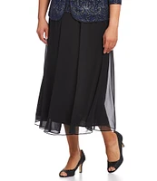 Alex Evenings Plus Size Chiffon Panel Midi Skirt