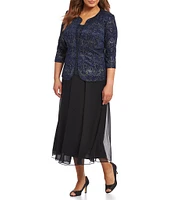 Alex Evenings Plus Size Chiffon Panel Midi Skirt