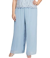 Alex Evenings Plus Size Silky Chiffon Pants