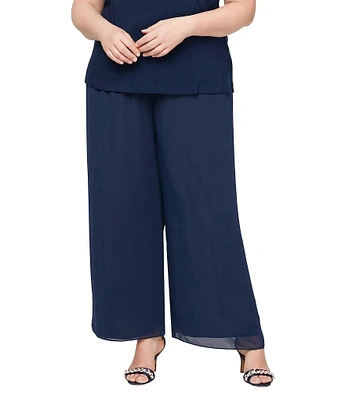 Alex Evenings Plus Size Silky Chiffon Pants