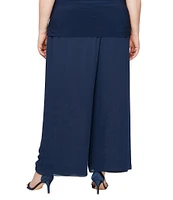 Alex Evenings Plus Size Silky Chiffon Pants