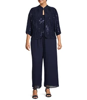 Alex Evenings Plus Size Silky Chiffon Pants