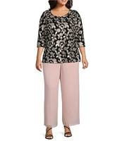 Alex Evenings Plus Size Silky Chiffon Pants